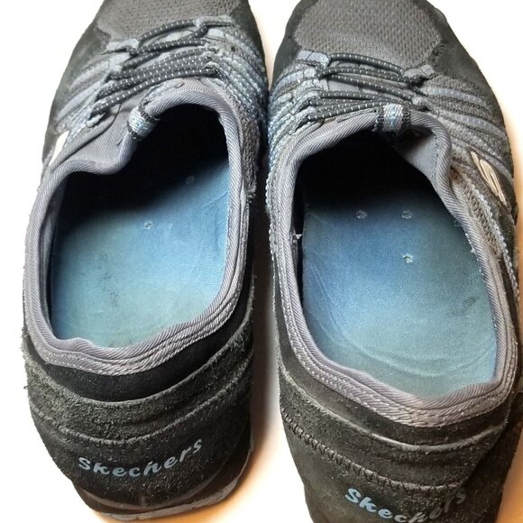 Skechers Shoes Womens Sz 7.5 Bikers Athletic Slip On Sneakers 22045 Black/Blue - Picture 11 of 14